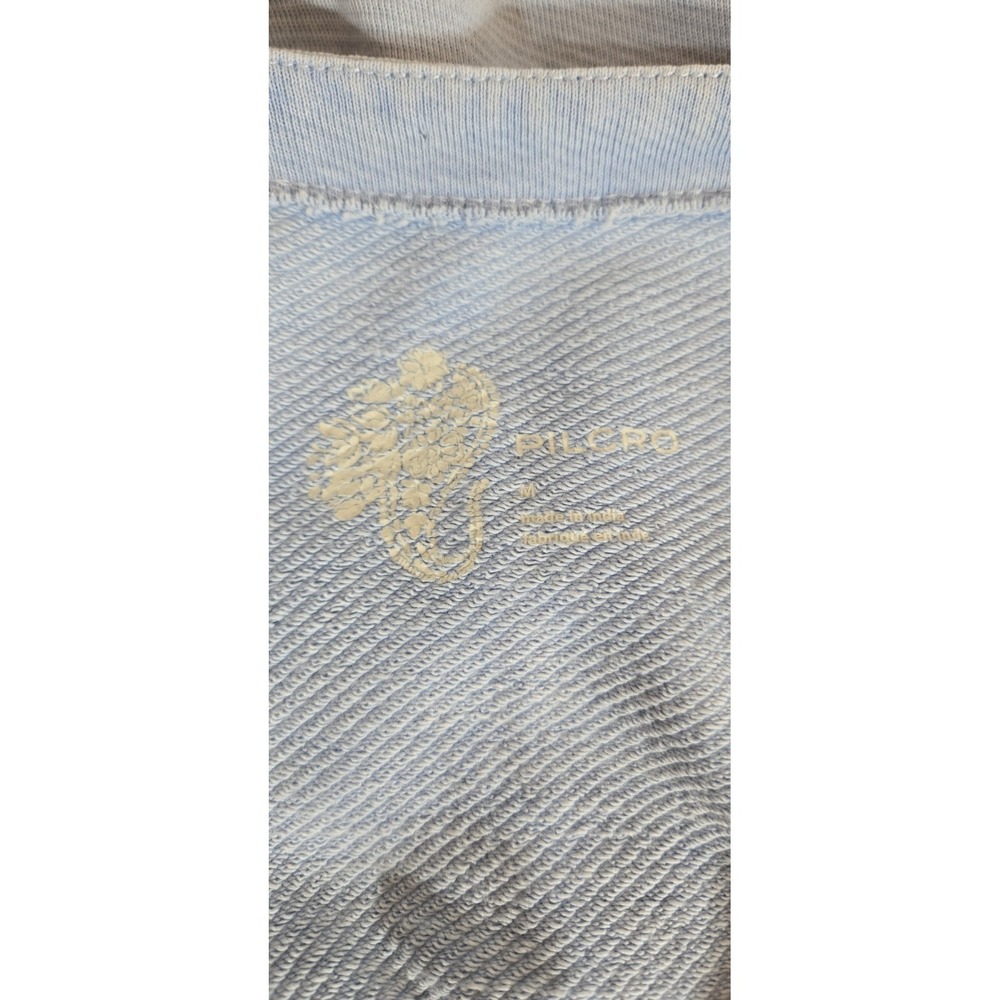 Pilcro Blue Top With Puffy Sleeves Anthropologie Brand Size Medium Spring Beach - Picture 3 of 9